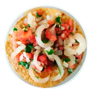 Tostadas de cueritos con pico de Gallo